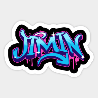 BTS Bangtan Park Jimin name graffiti typography army | Morcaworks Sticker